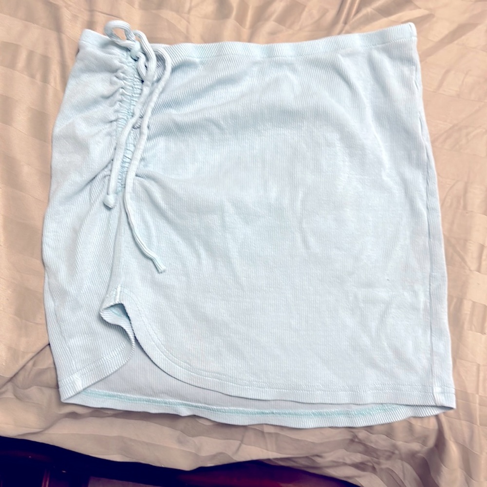 light blue skirt